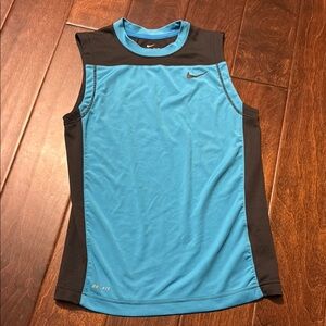 Nike Black and Blue Dri-FIT Sleeveless Top